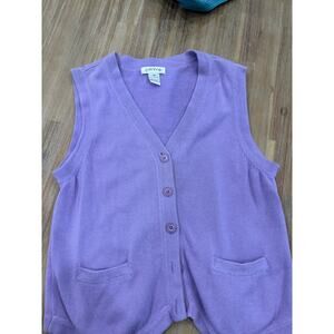 VINTAGE ORVIS SWEATER VEST LILAC PURPLE WOMEN MEDIUM